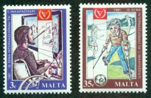 Malta #588-589  Mint  VF  HR  Scott $2.20  Year of The Di...