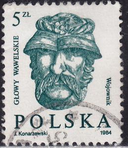 Poland 2629 Wawel Castle Warrior's Wooden Head 1984