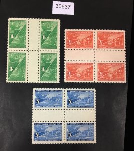 CUBA STAMPS # 337-339 GUTTER BLOCKS MINT OG NH $34++ LOT #30637