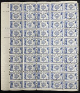 Scott 794 US NAVAL ACADEMY Sheet of 50 US 5¢ Stamps MNH 1937