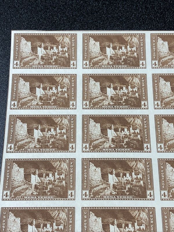 US 759 Mesa Verde Imperf Sheet Of 50 Mint No Gum As Issued - SUPERB.