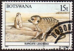 Botswana 413 - Used - 15t Suricate (Meerkat) (1987) (cv $2.50)