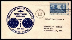 US 982 Washington and Lee University Unknown Typed FDC