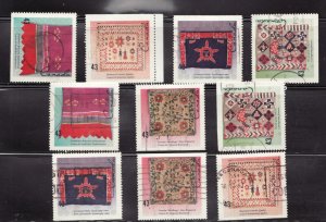 1993 - #1461-65 - All positions - Used Stamps - Hand Crafted Textiles  cv$11