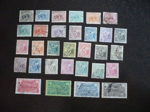 Stamps - French Guiana - Scott# 51-78,80,82,84 - Used Part Set of 31 Stamps