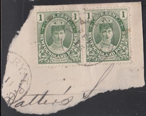 Newfoundland 1911 used Sc #104 N.F.L.D. RY. T.P.O. FE 11 16 Ry62