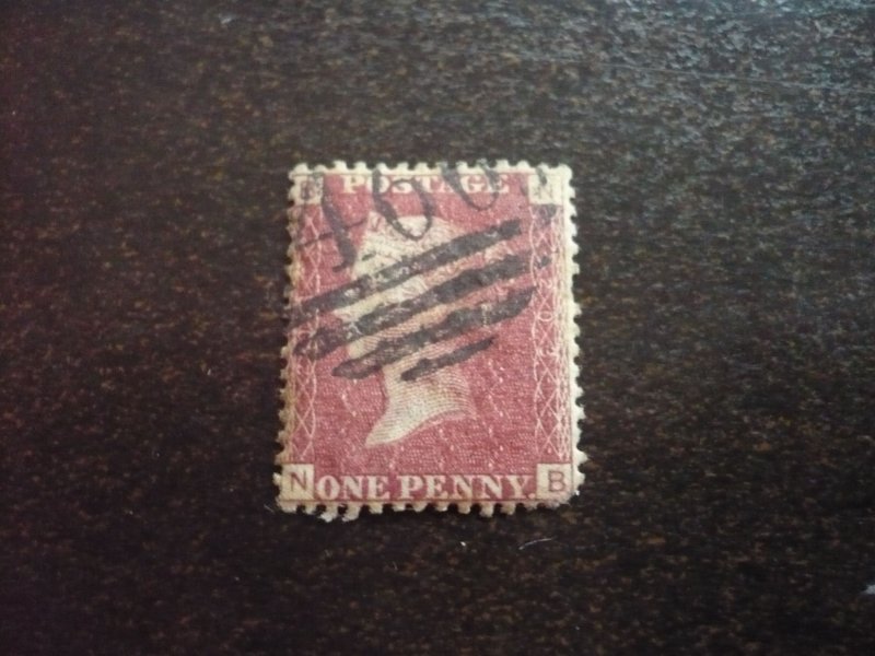 Stamps - Great Britain - Scott# 33 - Used Penny Red