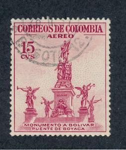 Colombia 1954 Scott C242 used - 15c, Bolivar Monument