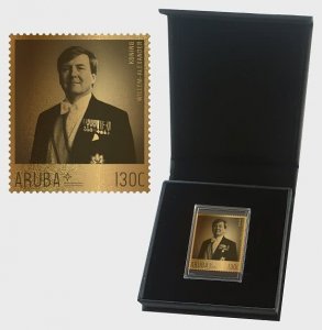 Aruba - Postfris/MNH - 10 years King Willem Alexander (GOLD STAMP) 2023