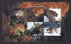 Malawi-unused NH sheet of 6-Animals-Leopards-2012-issue n