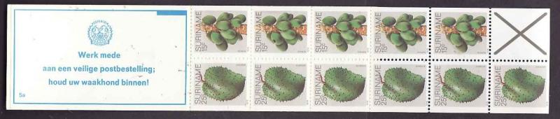 Suriname-Sc#512a-unused NH complete booklet-Fruits-1979-