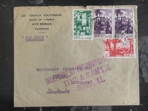 1939 Casablanca Morocco Airmail COver Aim Sebaa To Chicago Usa