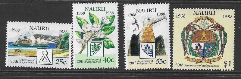 NAURU SG358/61 1988 ANNIVERSARY OF INDEPENDENCE MNH