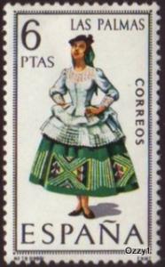 Spain 1968 SG#1903 6pta Costumes Las Palmas MINT.