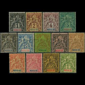 NOSSI-BE 1894 - Scott# 32-44 Goddess Set of 13 LH faults