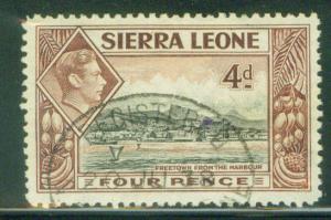 Sierra Leone Scott 178 registration cancel 1938 4p CV $4.75,