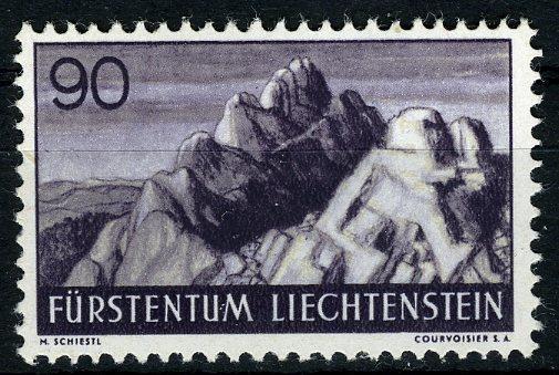 Liechtenstein, 1937 Landscapes, 90 Rp. MNH