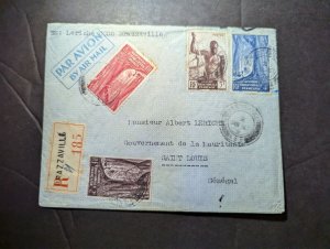 1947 France Africa Colony Airmail Cover Brazzaville to Saint Louis Senegal