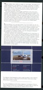 CANADA 1989 DUCK STAMP ARTIST SIGNED IN FOLDER AS ISSUED SNOW GOOSE GRONDIN