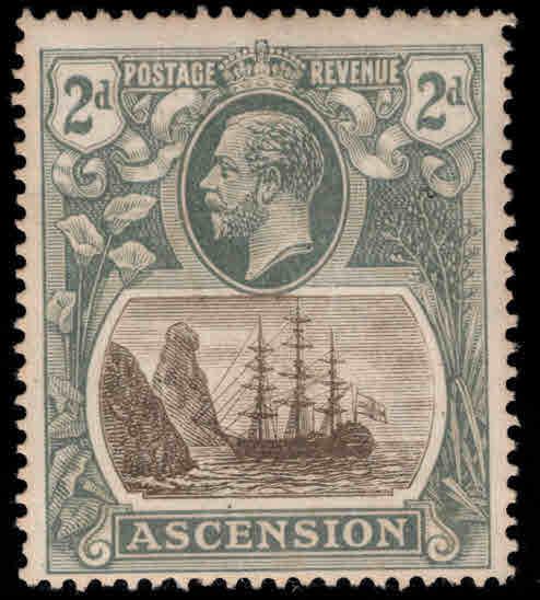 ASCENSION  Scott 13 MH* KGV Ship stamp