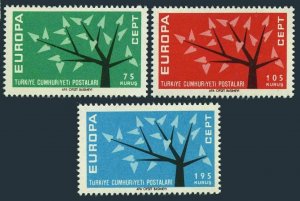 Turkey 1553-1555,MNH.Michel 1843-1845. EUROPE CEPT-1962.Young Tree,19 leaves.
