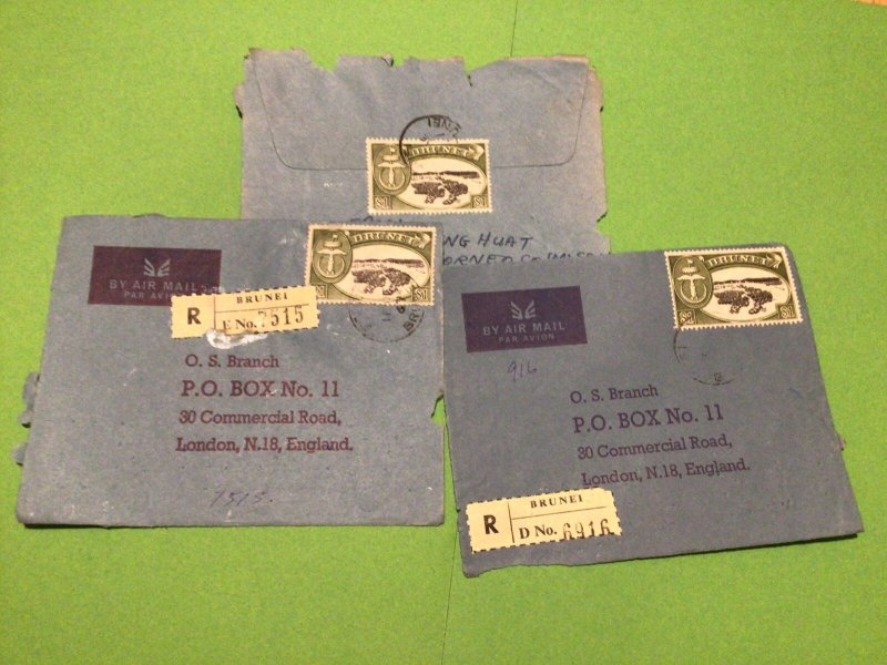 Brunei 1967  Registered Airmail Cover fronts Ref 58729 