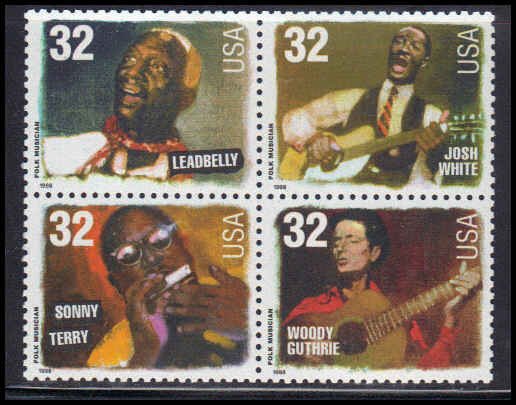 3212-3215 32c Folk Musicions Fine MNH Plt/4 LL S11111 F11356