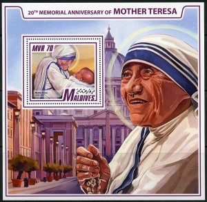 MALDIVES  2017  20th MEMORIAL OF MOTHER TERESA  SOUVENIR SHEET MINT NH