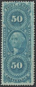 R54c 50¢ Revenue: Conveyance (1862) Used/Fault