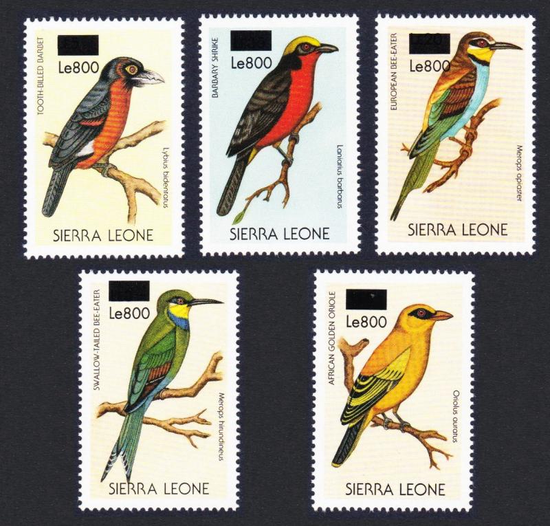 Sierra Leone Birds 5v overprint RARR MI#5013-5017