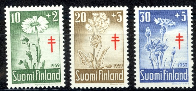 Finland Sc# B154-B156 MNH 1959 Flowers