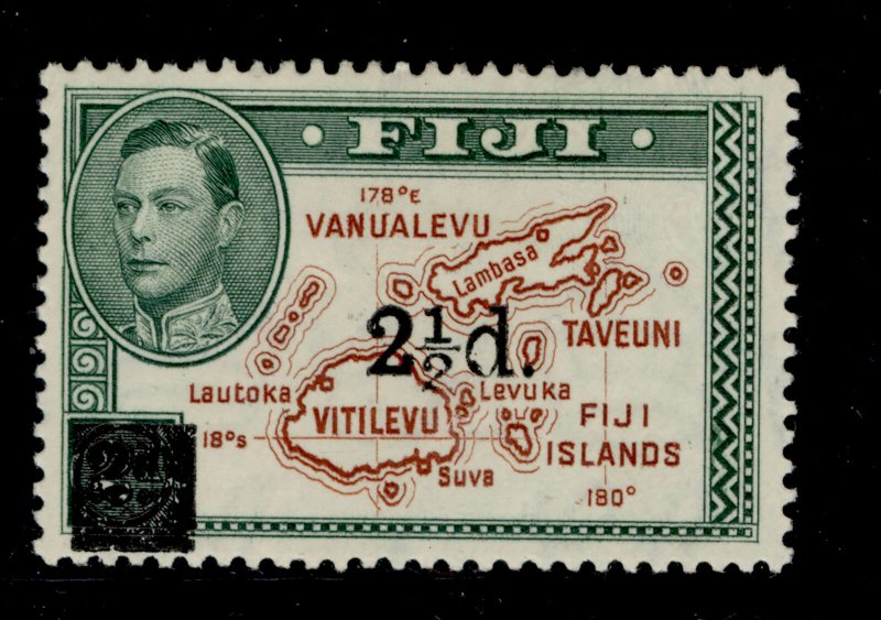 FIJI SG267, 2½d on 2d brown and green, M MINT.