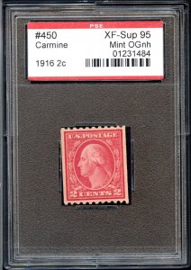 US SCOTT #450 MINT-XF-SUPERB-OG-NH GRADED 95 PSE SLAB SMQ $450 (7/23/24 GP)