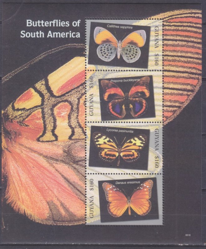 2007 Guyana 7906-7909KL Butterflies