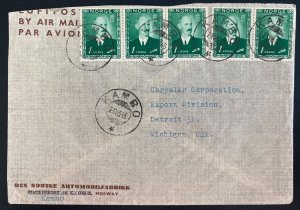 1946 Kambo Norway Airmail Commercial Cover  To Detroit MI Usa