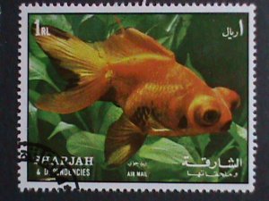 SHARJAH-UNDER WATER WORLD-LOVELY TROPICAL FISHES-SUPER LARGE USED STAMPS SET