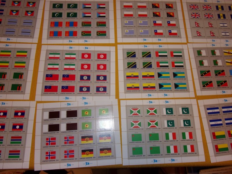 UNITED NATIONS FULL FLAG SHEET COLLECTION, MNH