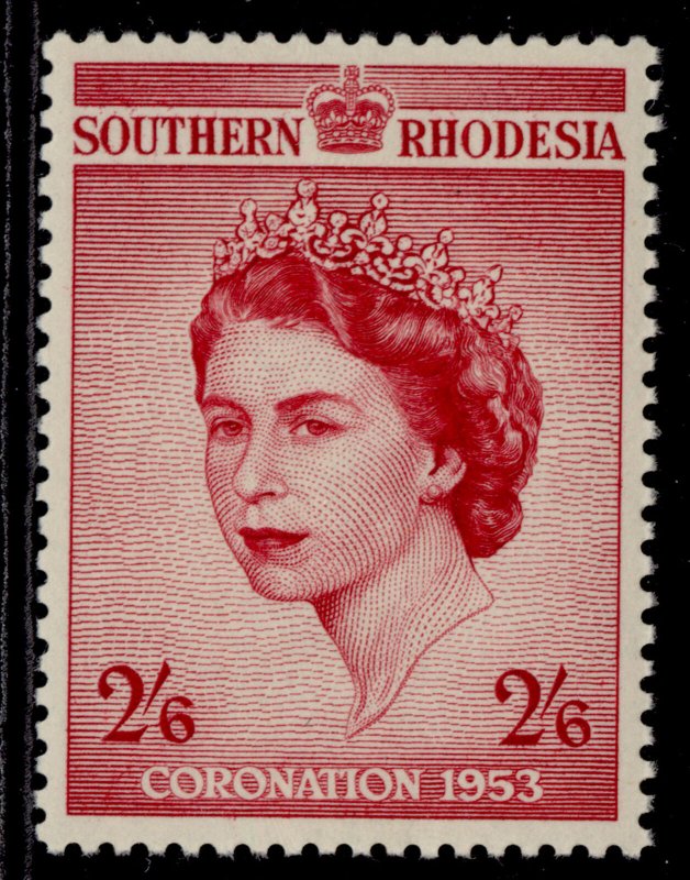 SOUTHERN RHODESIA QEII SG77, 2s 6d carmine, NH MINT.