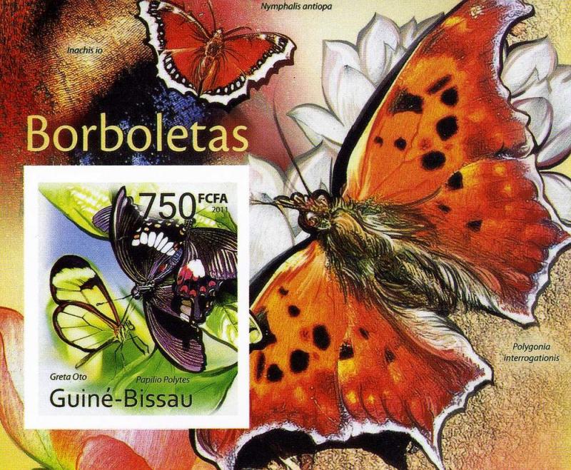 Guinea Bissau 2011 Butterflies s/s Imperforated mnh.vf