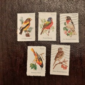 US Scott # 4882-4891;ten used (49c) Songbirds, 2014; VF centering; off paper