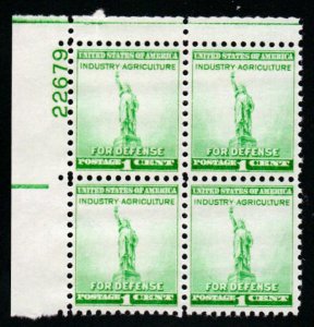 SC# 899 - Natl. Defense Issue, Statue of Liberty, MNH plate blk/4 - UL # 22679