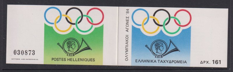 Greece #1495-1499a  MNH  1984  summer Olympics booklet