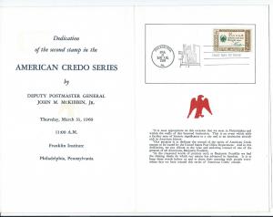 US 1140 Franklin Credo First Day Program