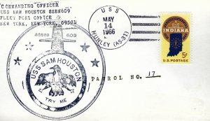 USS Sam Houston Commanding Officer 1966 Cover...Awesome Patriotic Cover!