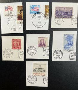 US #683,726,835,1247,1783,2115,2278 Used w/Fancy Cancel on Paper [R519oE]