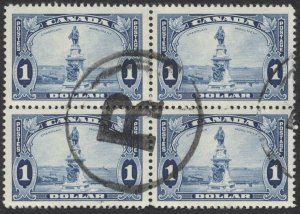 Canada #227 $1 Champlain Used Block of 4 VF Large 'R' Cancel