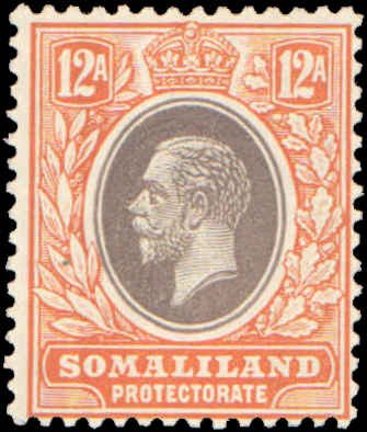 Somaliland Protectorate #72, Incomplete Set, 1921, Hinged