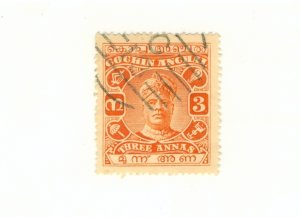 COCHIN -INDIA FEUDATORY STATE 33 USED BIN $0.50