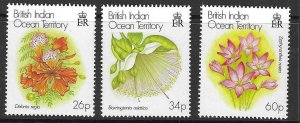 BRITISH INDIAN OCEAN TERR SG243/5 2000 CHRISTMAS FLOWERS   MNH