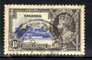 Nigeria 1935 KGV 1 1/2d Blue & Grey Silver Jubilee used SG 30 ( M1019 )